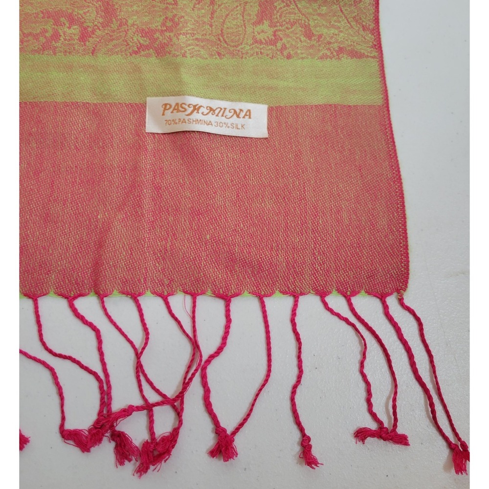 Pashmina Wrap Shawl Scarf Silk Paisley Size 66" x 27" Jacquard Women's 1044 - Picture 3 of 4